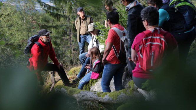 Nationalparkführer mit Gruppe